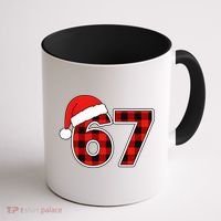 67 Meme Funny Christmas Red Plaid Xmas Slang Coffee Mug thumb 1