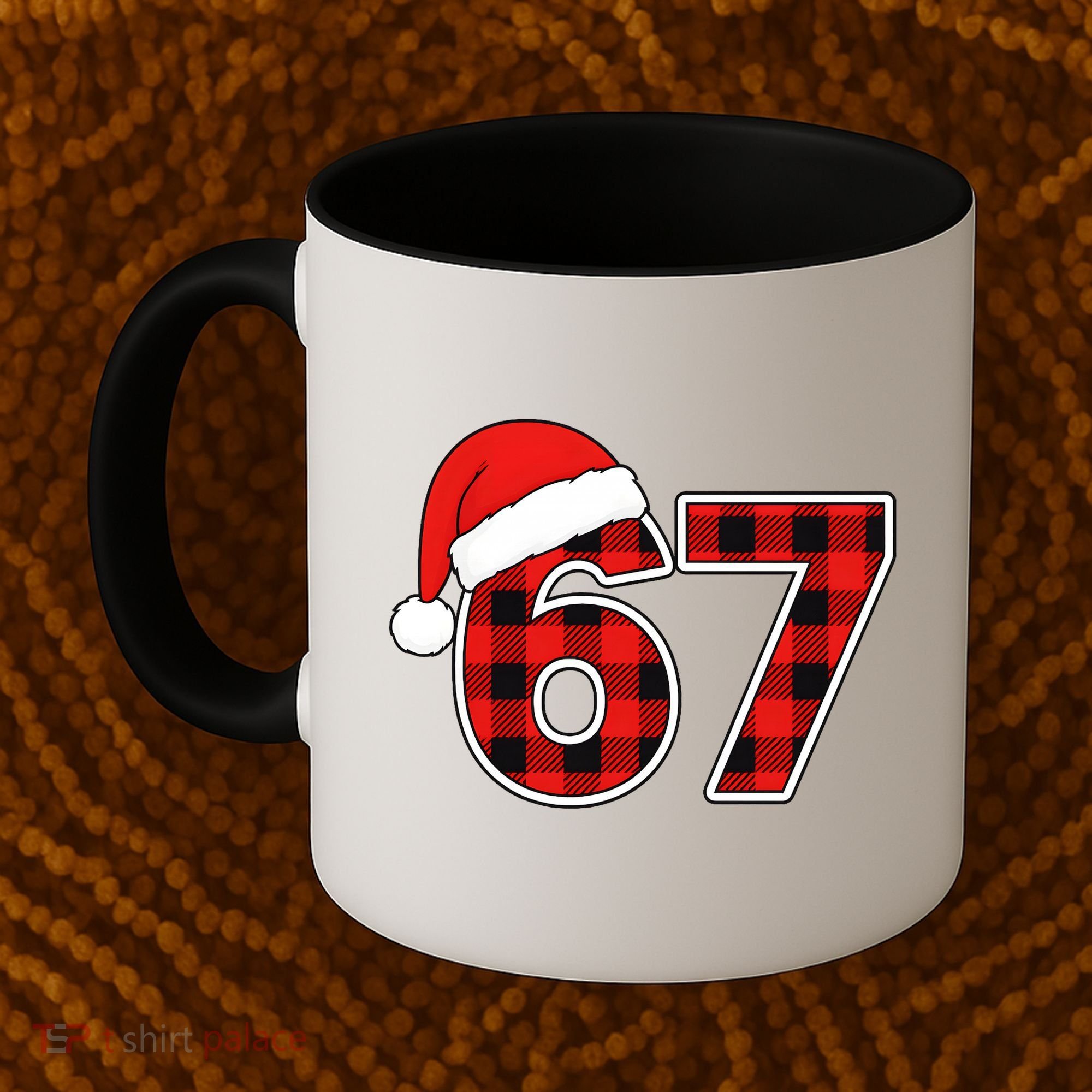 67 Meme Funny Christmas Red Plaid Xmas Slang Coffee Mug