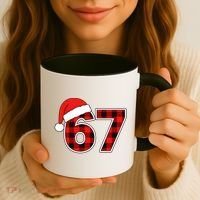 67 Meme Funny Christmas Red Plaid Xmas Slang Coffee Mug thumb 3