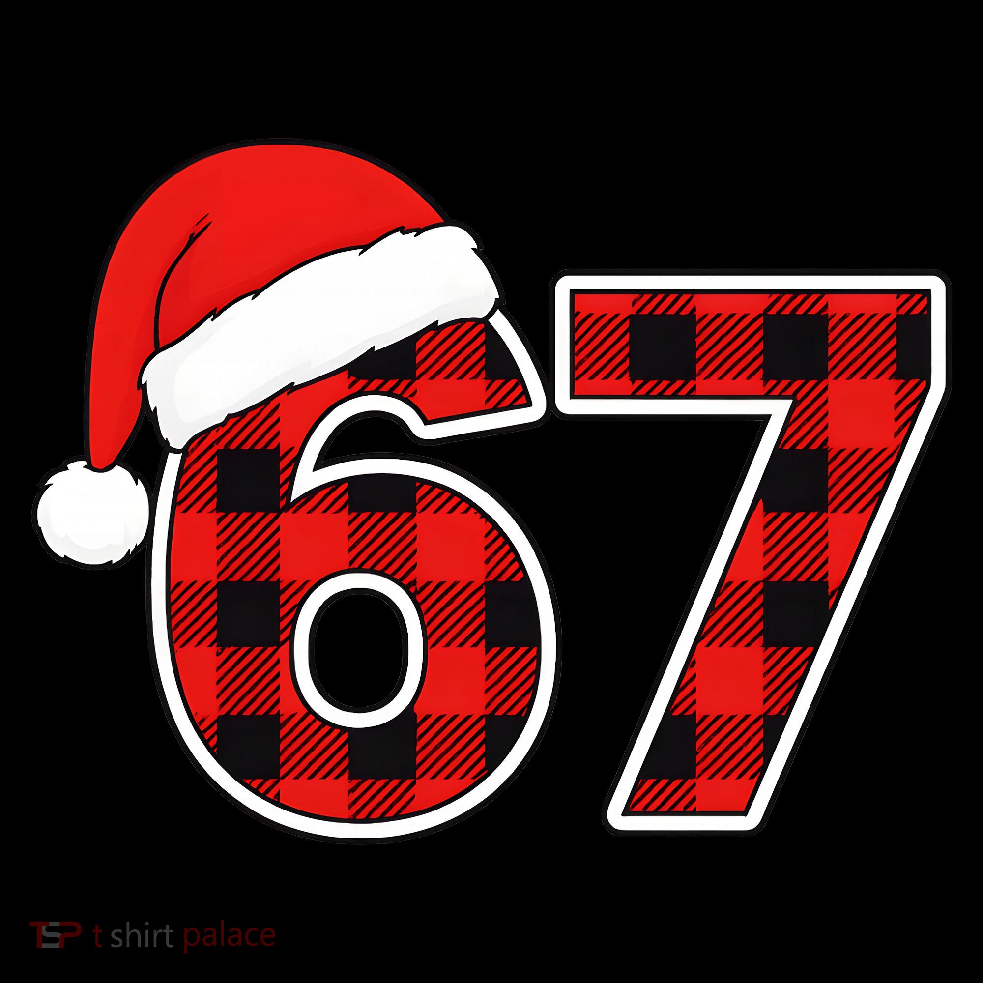 67 Meme Funny Christmas Red Plaid Xmas Slang Coffee Mug