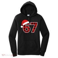 67 Meme Funny Christmas Red Plaid Xmas Slang Women's Hoodie thumb 0