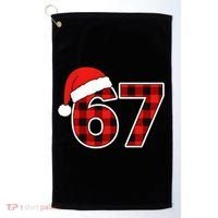 67 Meme Funny Christmas Red Plaid Xmas Slang Golf Towel thumb 0