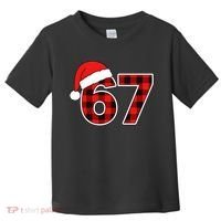 67 Meme Funny Christmas Red Plaid Xmas Slang Toddler T-Shirt thumb 0
