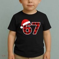 67 Meme Funny Christmas Red Plaid Xmas Slang Toddler T-Shirt thumb 2