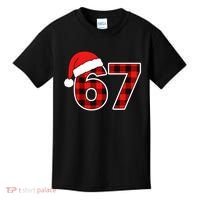 67 Meme Funny Christmas Red Plaid Xmas Slang Kids T-Shirt thumb 0