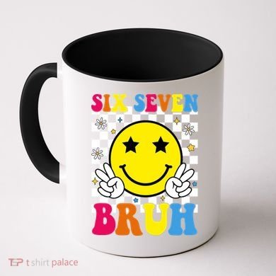 67 Meme Gen Alpha Slang 6-7 Six Seven Bruh Smile Face Coffee Mug