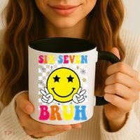 67 Meme Gen Alpha Slang 6-7 Six Seven Bruh Smile Face Coffee Mug thumb 3