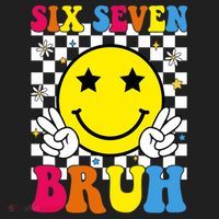 67 Meme Gen Alpha Slang 6-7 Six Seven Bruh Smile Face Beanie thumb 2