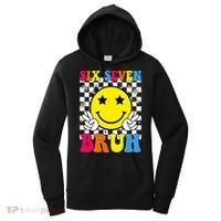 67 Meme Gen Alpha Slang 6-7 Six Seven Bruh Smile Face Women's Hoodie thumb 0