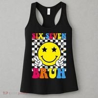 67 Meme Gen Alpha Slang 6-7 Six Seven Bruh Smile Face Women's Tank Top thumb 3