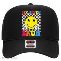 67 Meme Gen Alpha Slang 6-7 Six Seven Bruh Smile Face Hat thumb 0