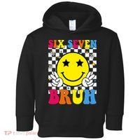 67 Meme Gen Alpha Slang 6-7 Six Seven Bruh Smile Face Toddler Hoodie thumb 0
