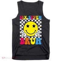 67 Meme Gen Alpha Slang 6-7 Six Seven Bruh Smile Face Tank Top thumb 0
