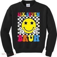67 Meme Gen Alpha Slang 6-7 Six Seven Bruh Smile Face Kids Sweatshirt thumb 0