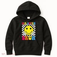 67 Meme Gen Alpha Slang 6-7 Six Seven Bruh Smile Face Kids Hoodie thumb 0