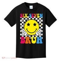67 Meme Gen Alpha Slang 6-7 Six Seven Bruh Smile Face Kids T-Shirt thumb 0
