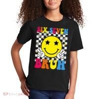 67 Meme Gen Alpha Slang 6-7 Six Seven Bruh Smile Face Kids T-Shirt thumb 2