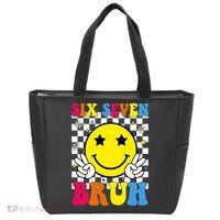 67 Meme Gen Alpha Slang 6-7 Six Seven Bruh Smile Face Tote Bag thumb 0
