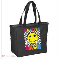 67 Meme Gen Alpha Slang 6-7 Six Seven Bruh Smile Face Tote Bag thumb 2
