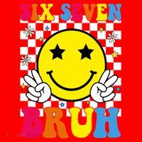 67 Meme Gen Alpha Slang 6-7 Six Seven Bruh Smile Face Santa Hat thumb 1