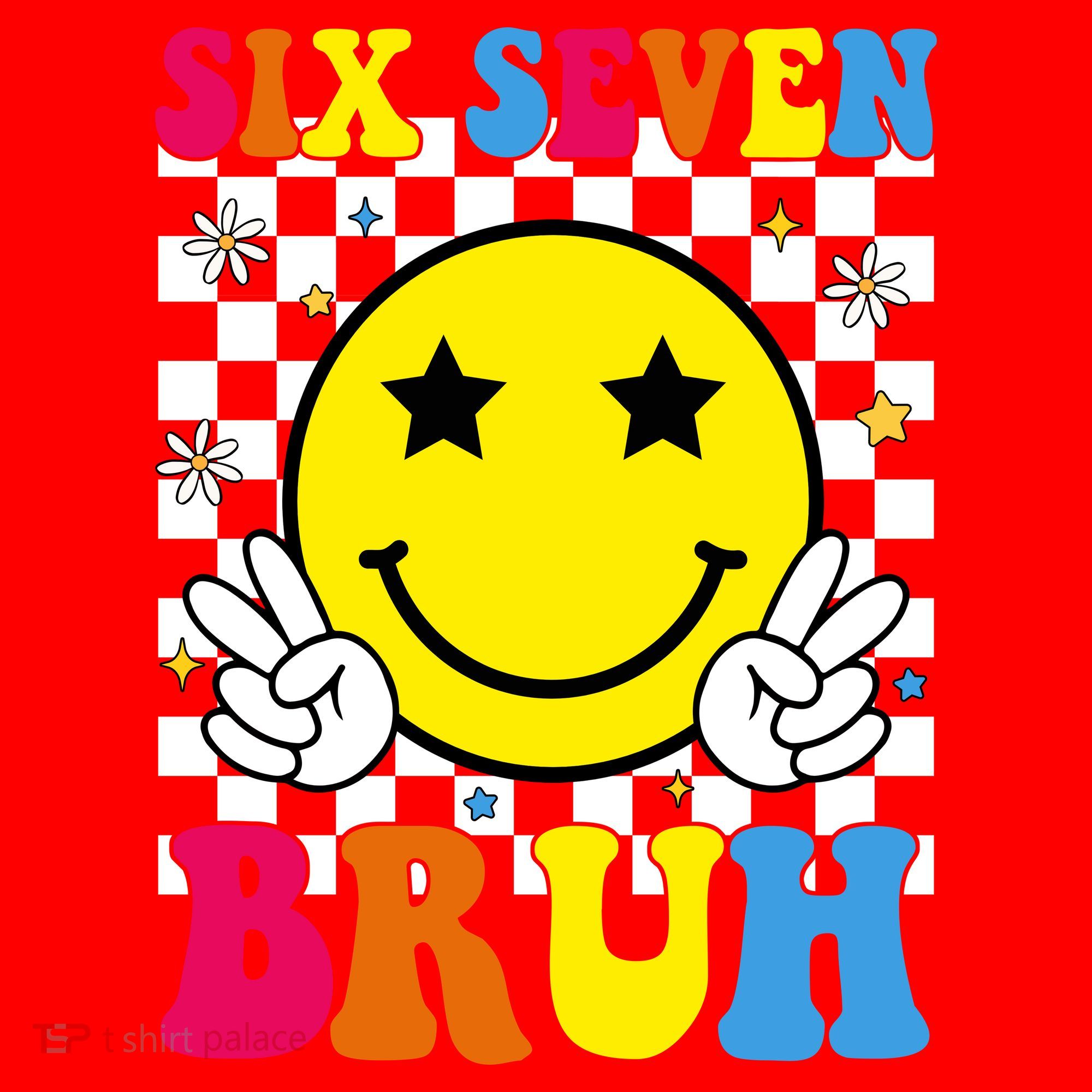 67 Meme Gen Alpha Slang 6-7 Six Seven Bruh Smile Face Santa Hat