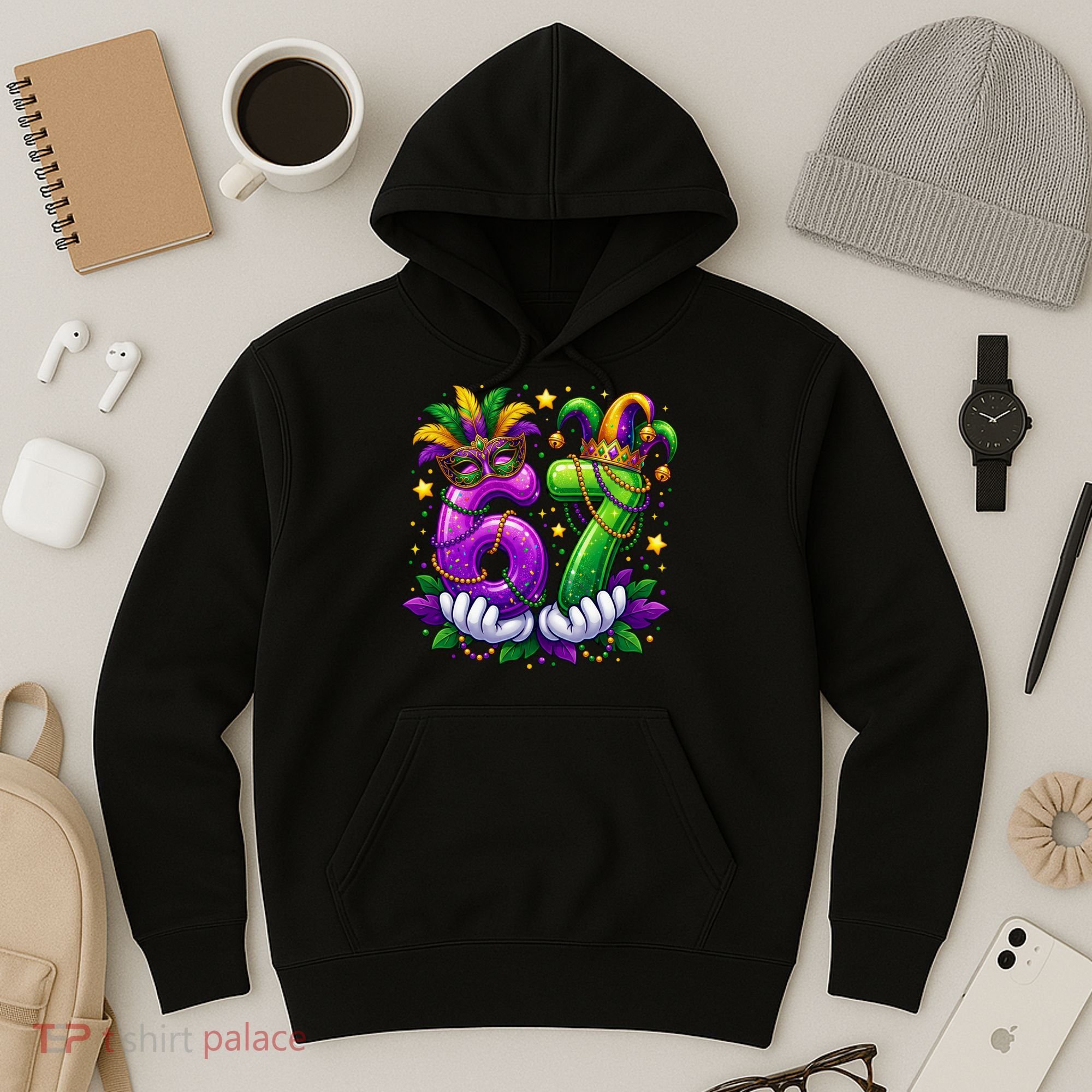 67 Mardi Gras Party 6-7 Meme Six Seven Hoodie