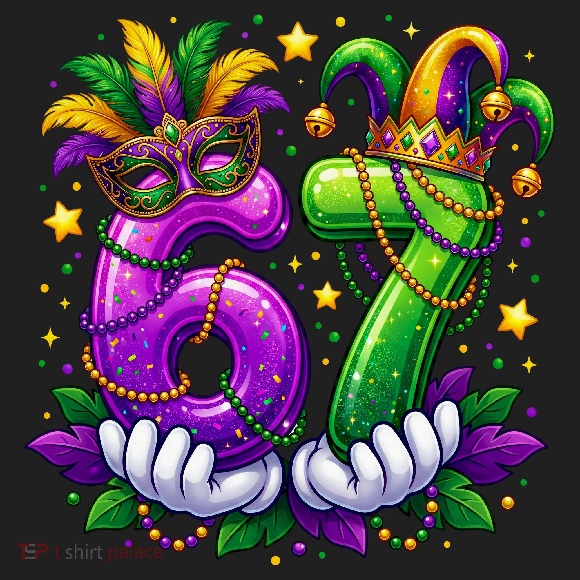 67 Mardi Gras Party 6-7 Meme Six Seven Beanie