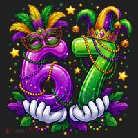 67 Mardi Gras Party 6-7 Meme Six Seven Hat thumb 2