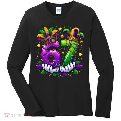 67 Mardi Gras Party 6-7 Meme Six Seven Women's Long Sleeve Shirt