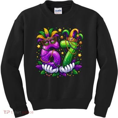 67 Mardi Gras Party 6-7 Meme Six Seven Kids Sweatshirt