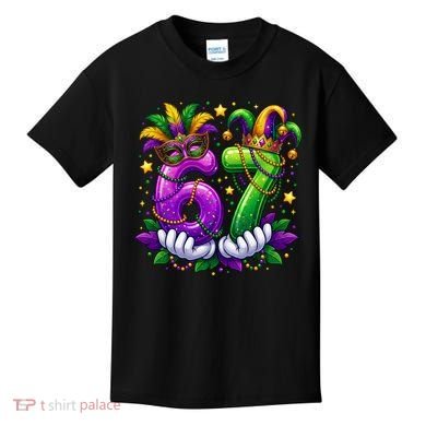67 Mardi Gras Party 6-7 Meme Six Seven Kids T-Shirt