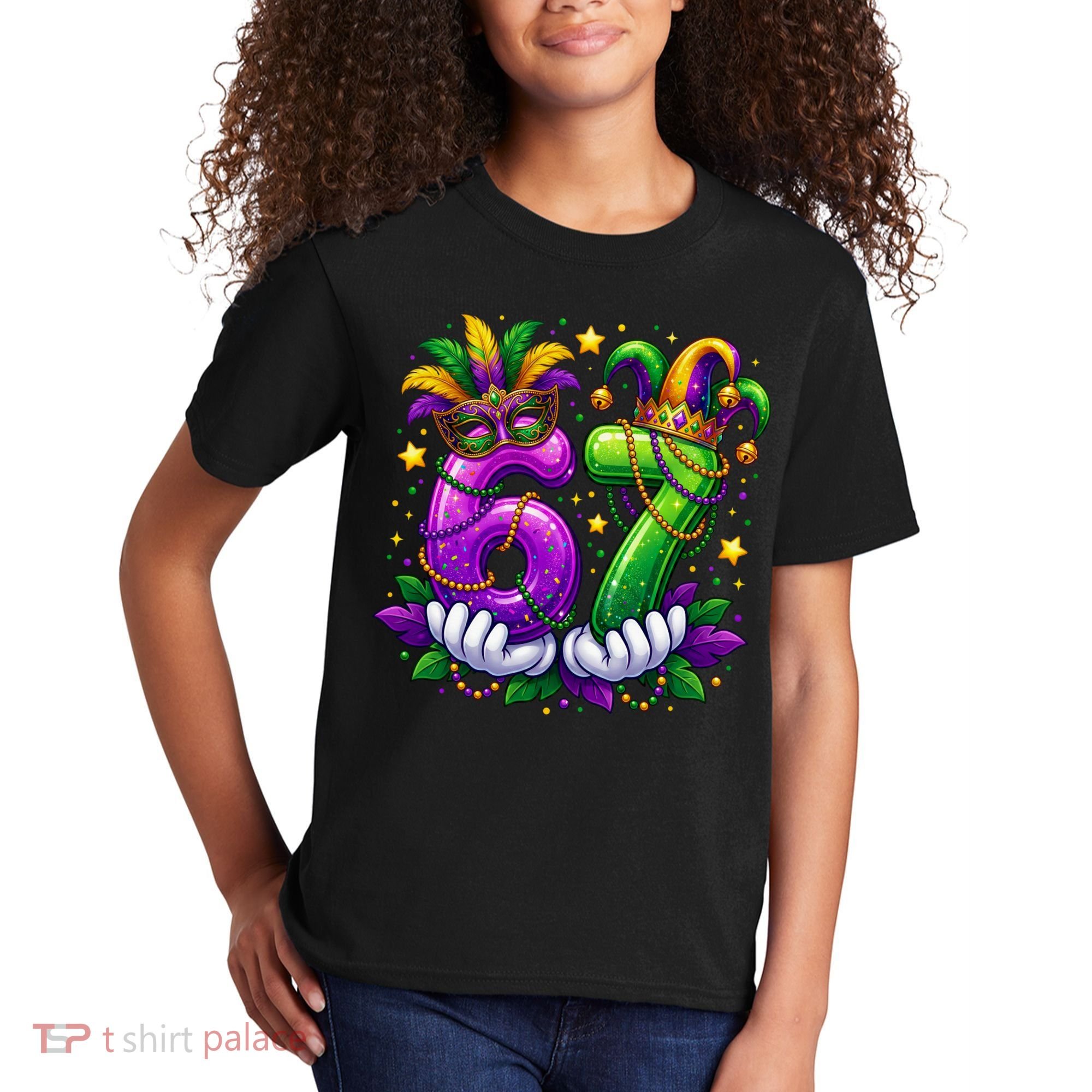 67 Mardi Gras Party 6-7 Meme Six Seven Kids T-Shirt