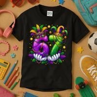 67 Mardi Gras Party 6-7 Meme Six Seven Kids T-Shirt thumb 3