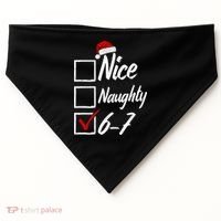 6-7 Meme Nice Naughty 67 Christmas Brain Rot USA-Made Doggie Bandana thumb 0