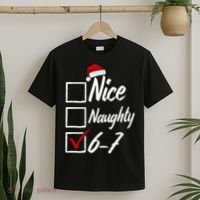 6-7 Meme Nice Naughty 67 Christmas Brain Rot T-Shirt thumb 2