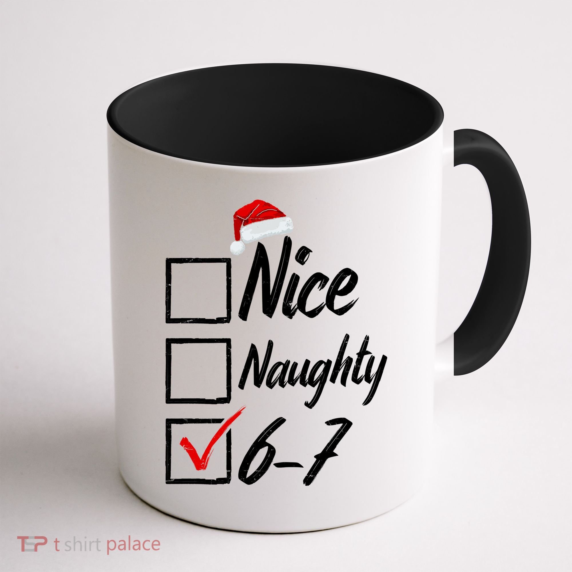 6-7 Meme Nice Naughty 67 Christmas Brain Rot Coffee Mug