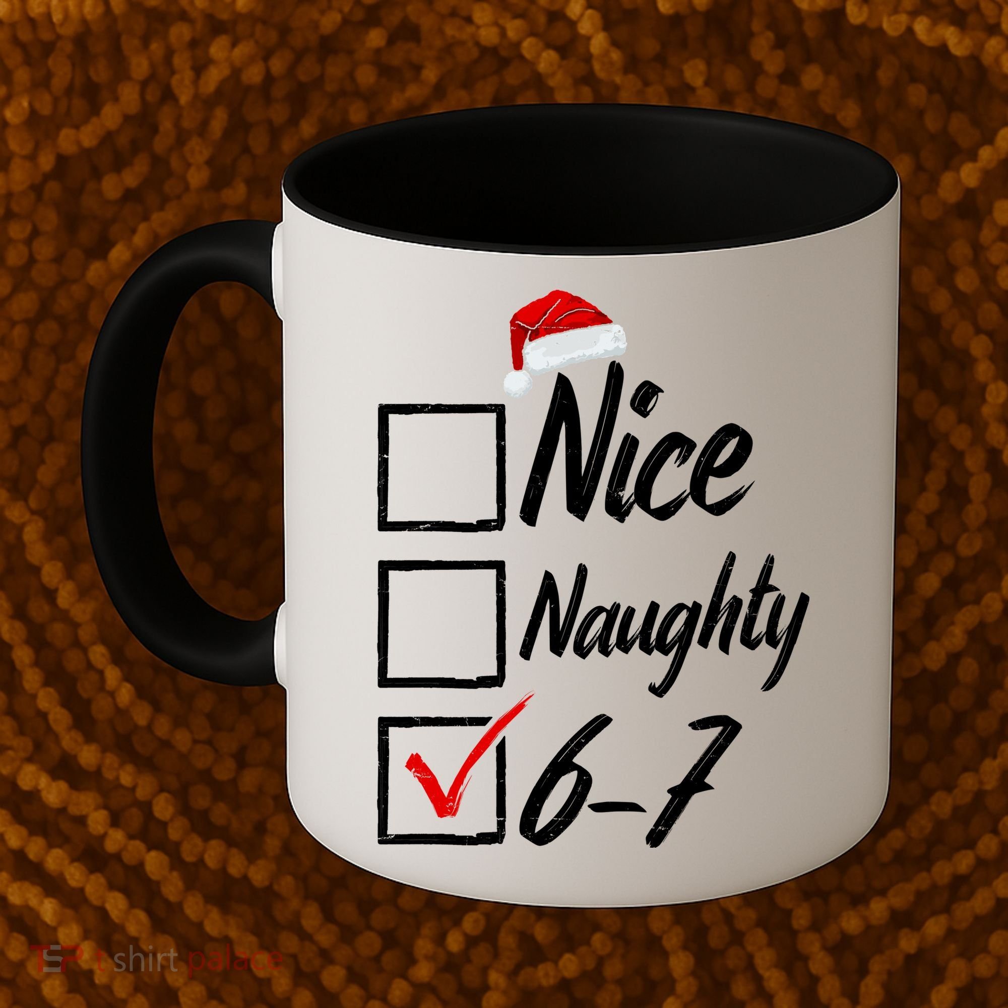 6-7 Meme Nice Naughty 67 Christmas Brain Rot Coffee Mug