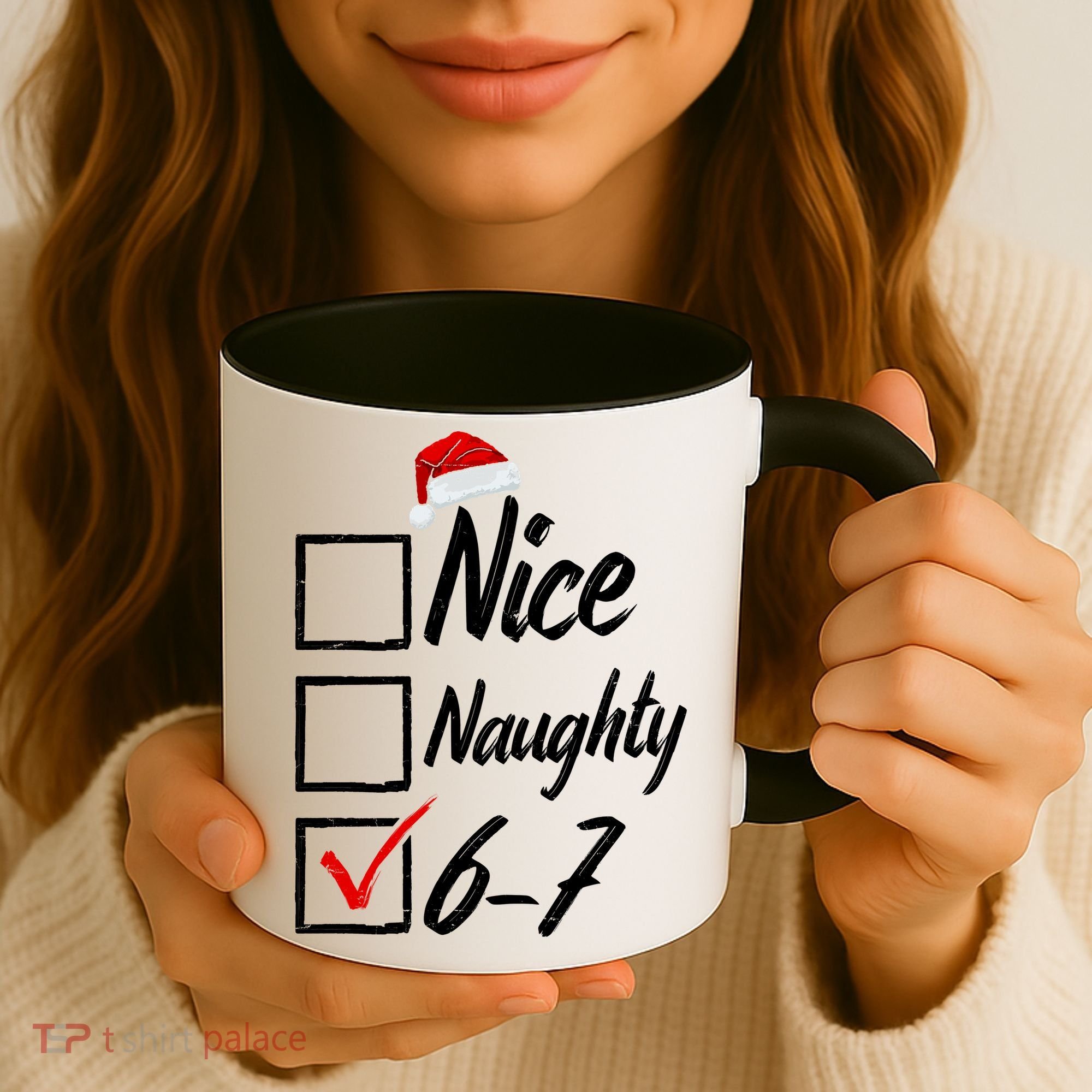 6-7 Meme Nice Naughty 67 Christmas Brain Rot Coffee Mug