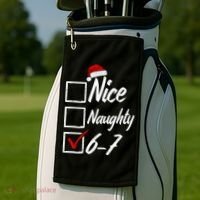6-7 Meme Nice Naughty 67 Christmas Brain Rot Golf Towel thumb 2