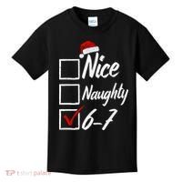 6-7 Meme Nice Naughty 67 Christmas Brain Rot Kids T-Shirt thumb 0