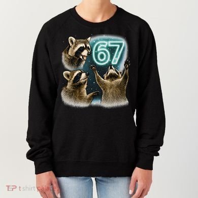 67 Meme Racoon Howling At The Moon 6-7 Women's Sweatshirt