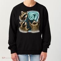 67 Meme Racoon Howling At The Moon 6-7 Women's Sweatshirt thumb 0
