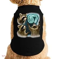 67 Meme Racoon Howling At The Moon 6-7 Doggie Tank thumb 0