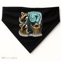 67 Meme Racoon Howling At The Moon 6-7 USA-Made Doggie Bandana thumb 0