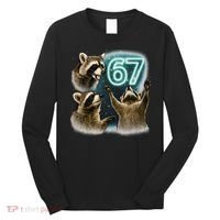67 Meme Racoon Howling At The Moon 6-7 Long Sleeve Shirt thumb 0