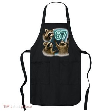 67 Meme Racoon Howling At The Moon 6-7 Apron