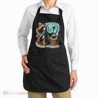 67 Meme Racoon Howling At The Moon 6-7 Apron thumb 2