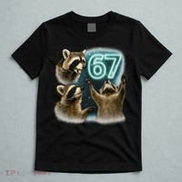 67 Meme Racoon Howling At The Moon 6-7 T-Shirt thumb 5