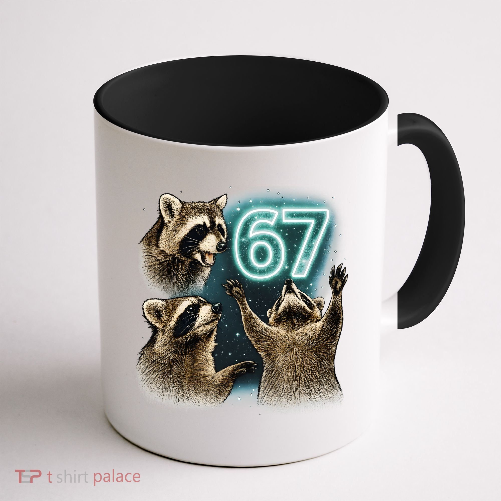 67 Meme Racoon Howling At The Moon 6-7 Coffee Mug