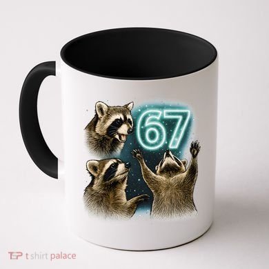 67 Meme Racoon Howling At The Moon 6-7 Coffee Mug